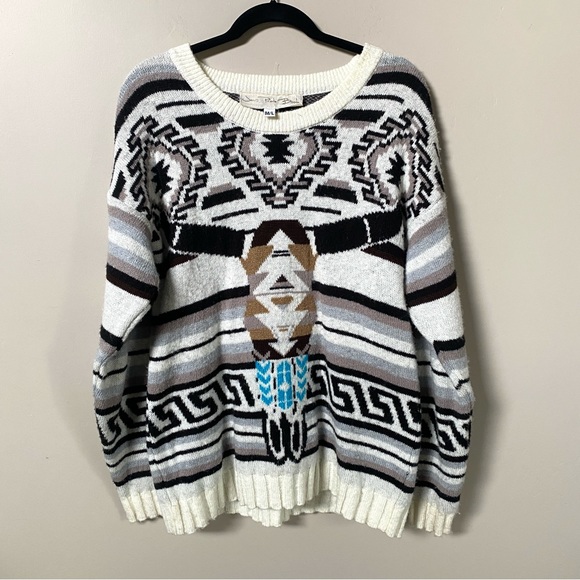 Jen’s Pirate Booty Southwestern Sitting Bull long sleeve oversize sweater Sz M/L - Picture 11 of 16